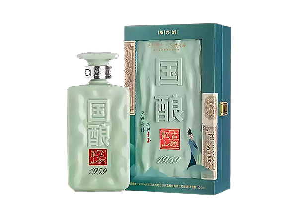 天津古越龙山黄酒回收国酿1959青玉只此青绿联名款二十年陈酿黄酒礼盒