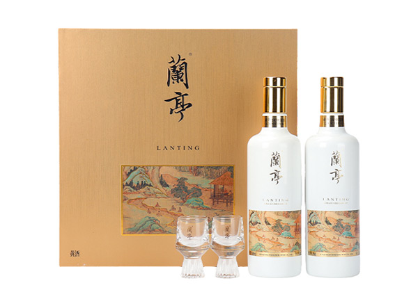 天津会稽山兰亭黄酒回收国潮兰亭500ml*2礼盒装