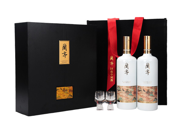 天津会稽山兰亭黄酒回收兰亭二十年陈酿1L*2礼盒装